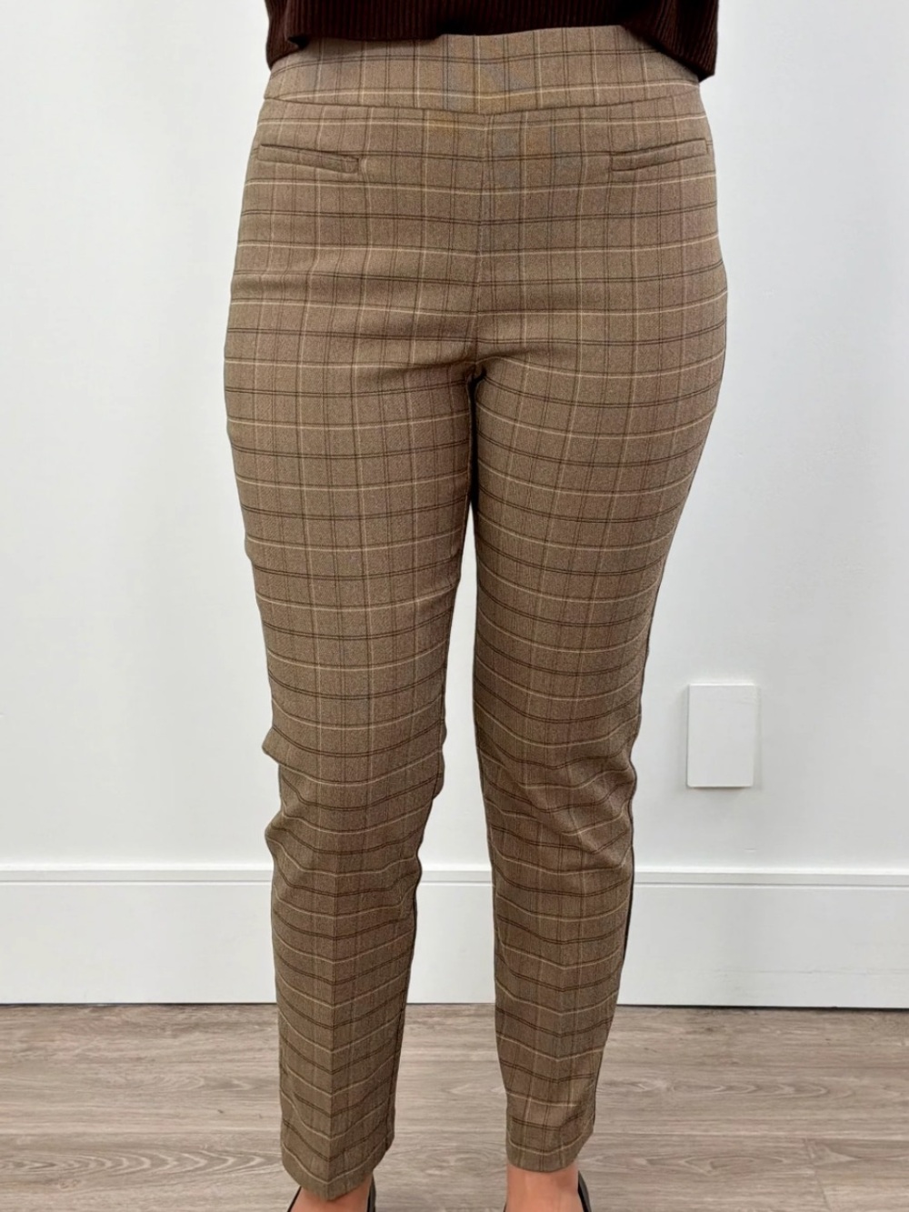 Anne Klein Brown Plaid Men's Dress Pants